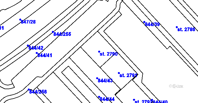 Parcela st. 2790 v KÚ Blansko, Katastrální mapa