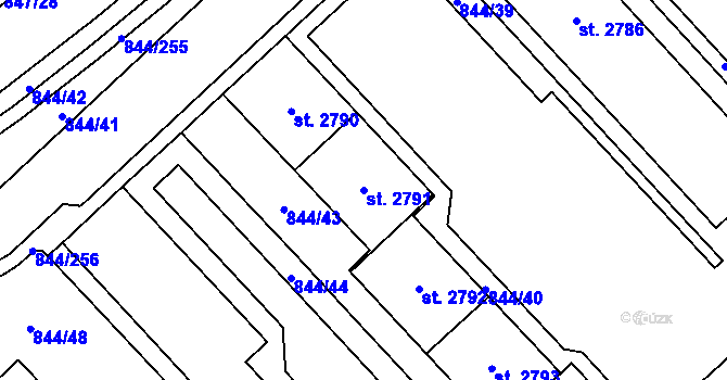 Parcela st. 2791 v KÚ Blansko, Katastrální mapa