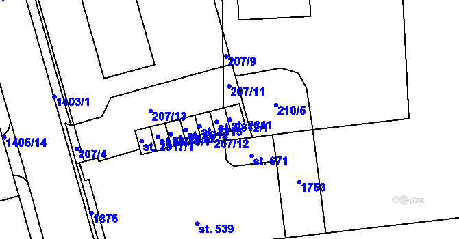 Parcela st. 2811 v KÚ Blansko, Katastrální mapa