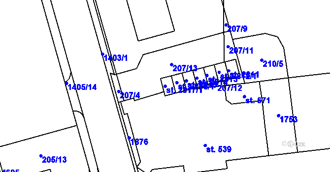 Parcela st. 2817/1 v KÚ Blansko, Katastrální mapa
