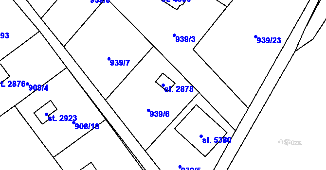Parcela st. 2878 v KÚ Blansko, Katastrální mapa