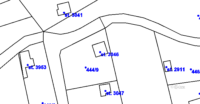 Parcela st. 3046 v KÚ Blansko, Katastrální mapa