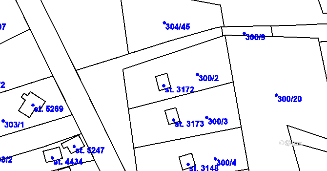 Parcela st. 3172 v KÚ Blansko, Katastrální mapa