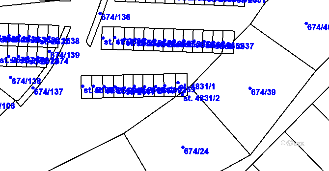 Parcela st. 3269 v KÚ Blansko, Katastrální mapa