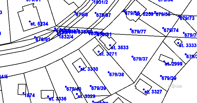 Parcela st. 3271 v KÚ Blansko, Katastrální mapa
