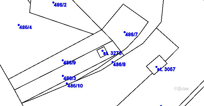 Parcela st. 3275 v KÚ Blansko, Katastrální mapa