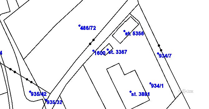 Parcela st. 3367 v KÚ Blansko, Katastrální mapa
