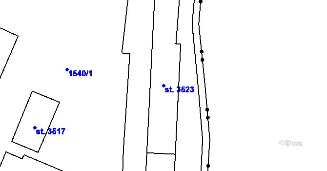 Parcela st. 3523 v KÚ Blansko, Katastrální mapa