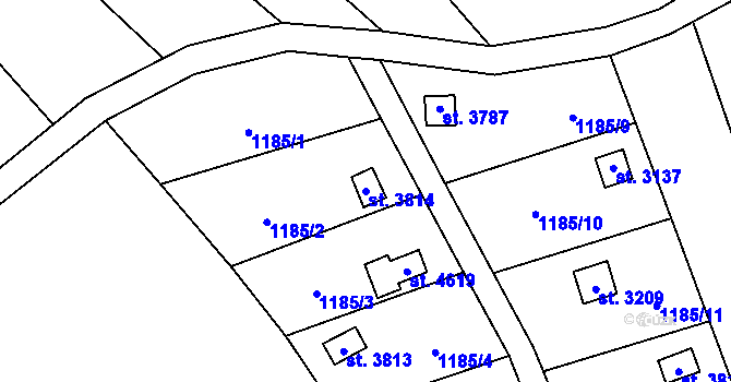 Parcela st. 3814 v KÚ Blansko, Katastrální mapa