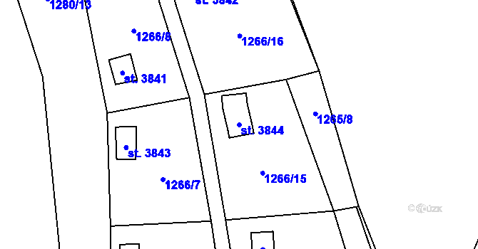 Parcela st. 3844 v KÚ Blansko, Katastrální mapa