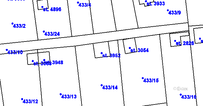 Parcela st. 3952 v KÚ Blansko, Katastrální mapa