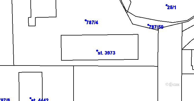 Parcela st. 3973 v KÚ Blansko, Katastrální mapa