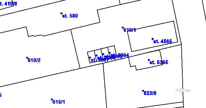 Parcela st. 3995 v KÚ Blansko, Katastrální mapa