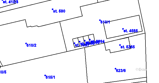 Parcela st. 3996 v KÚ Blansko, Katastrální mapa