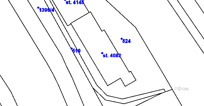 Parcela st. 4082 v KÚ Blansko, Katastrální mapa