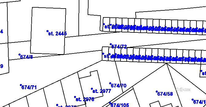 Parcela st. 4164 v KÚ Blansko, Katastrální mapa