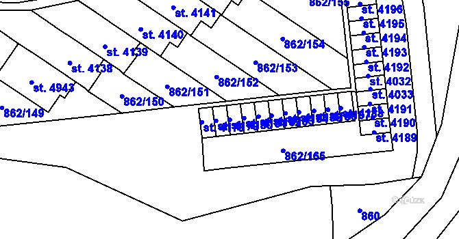 Parcela st. 4180 v KÚ Blansko, Katastrální mapa
