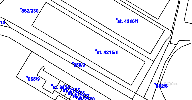 Parcela st. 4215/1 v KÚ Blansko, Katastrální mapa