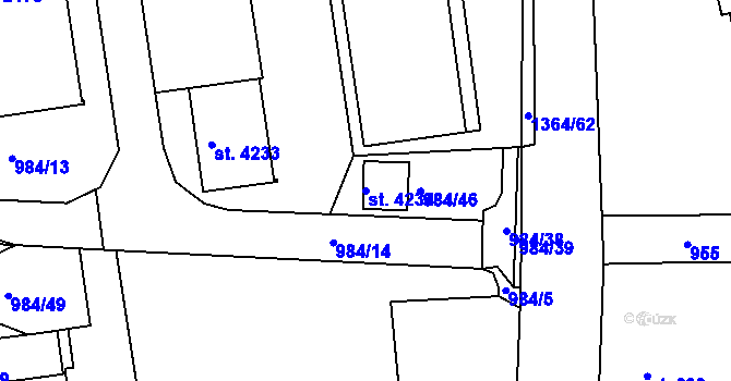 Parcela st. 4234 v KÚ Blansko, Katastrální mapa