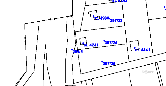 Parcela st. 4241 v KÚ Blansko, Katastrální mapa