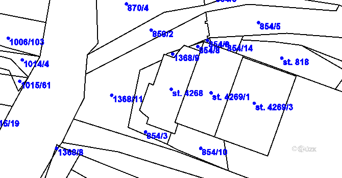 Parcela st. 4268 v KÚ Blansko, Katastrální mapa