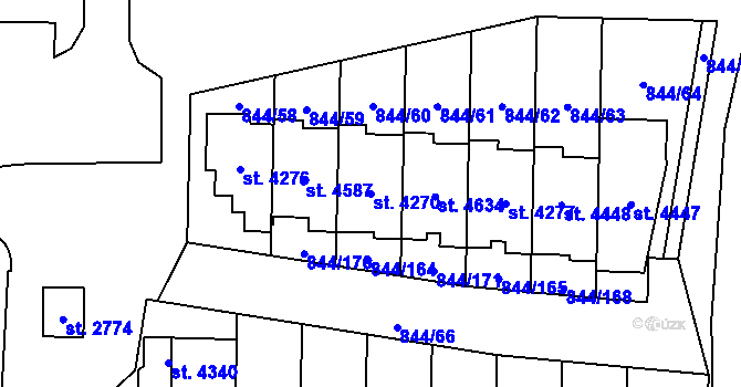 Parcela st. 4270 v KÚ Blansko, Katastrální mapa