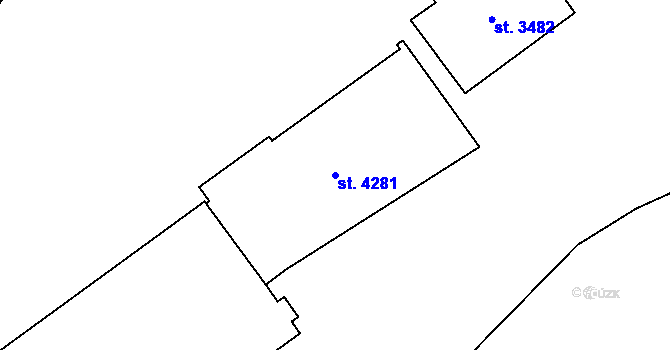 Parcela st. 4281 v KÚ Blansko, Katastrální mapa