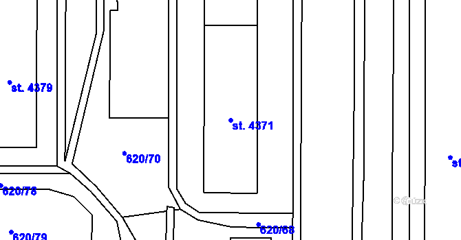 Parcela st. 4371 v KÚ Blansko, Katastrální mapa
