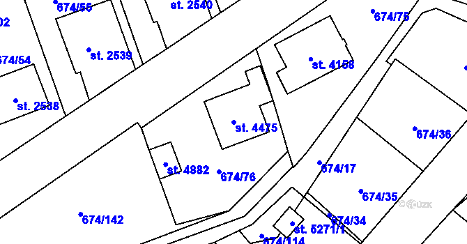 Parcela st. 4475 v KÚ Blansko, Katastrální mapa
