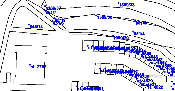 Parcela st. 4536 v KÚ Blansko, Katastrální mapa