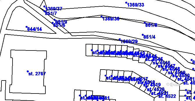 Parcela st. 4537 v KÚ Blansko, Katastrální mapa