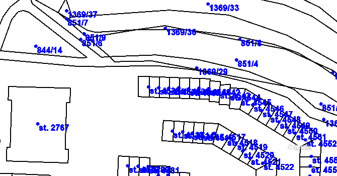 Parcela st. 4538 v KÚ Blansko, Katastrální mapa