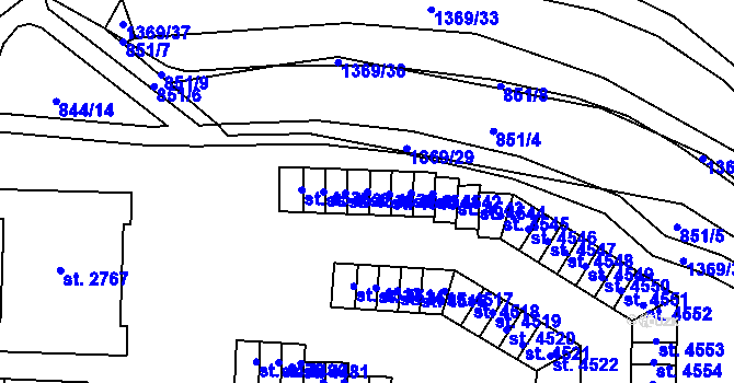 Parcela st. 4539 v KÚ Blansko, Katastrální mapa
