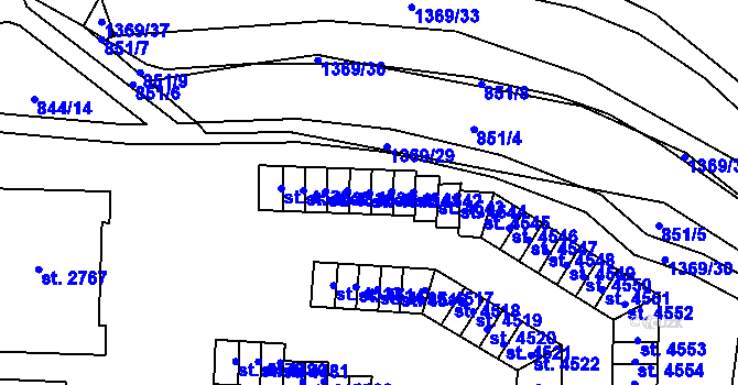 Parcela st. 4540 v KÚ Blansko, Katastrální mapa