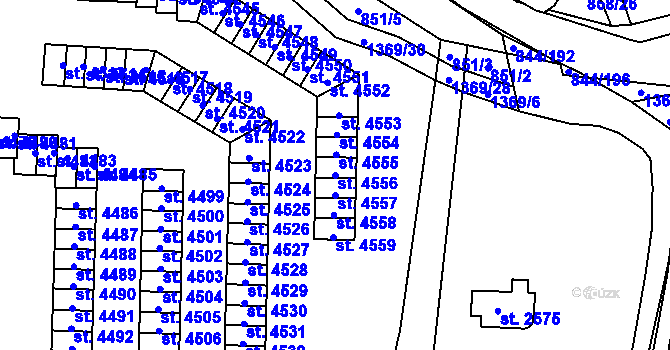Parcela st. 4556 v KÚ Blansko, Katastrální mapa