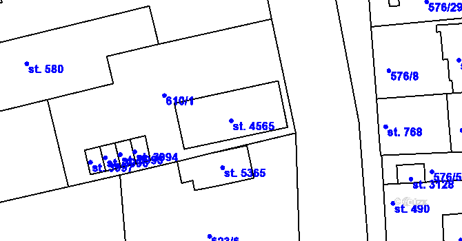 Parcela st. 4565 v KÚ Blansko, Katastrální mapa