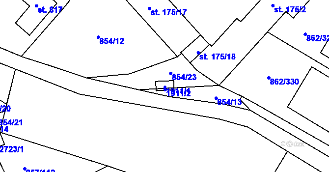 Parcela st. 4611/1 v KÚ Blansko, Katastrální mapa