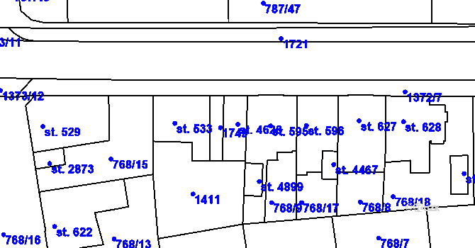 Parcela st. 4626 v KÚ Blansko, Katastrální mapa