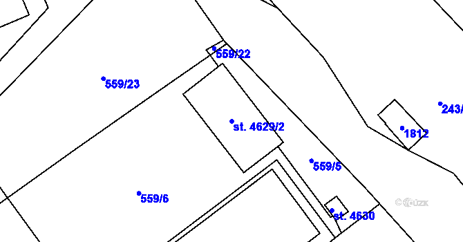 Parcela st. 4629/2 v KÚ Blansko, Katastrální mapa