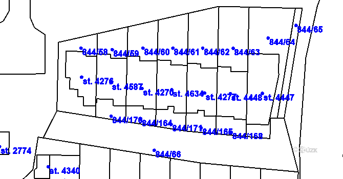 Parcela st. 4634 v KÚ Blansko, Katastrální mapa