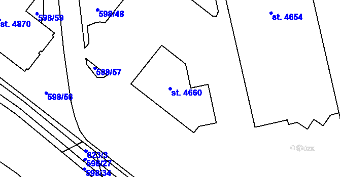 Parcela st. 4660 v KÚ Blansko, Katastrální mapa