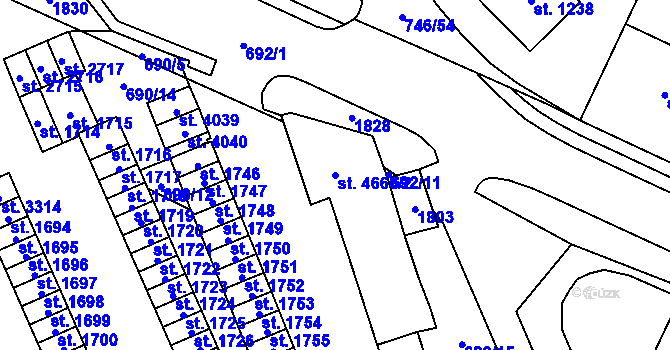 Parcela st. 4666/2 v KÚ Blansko, Katastrální mapa