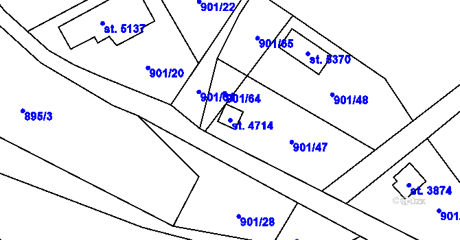 Parcela st. 4714 v KÚ Blansko, Katastrální mapa