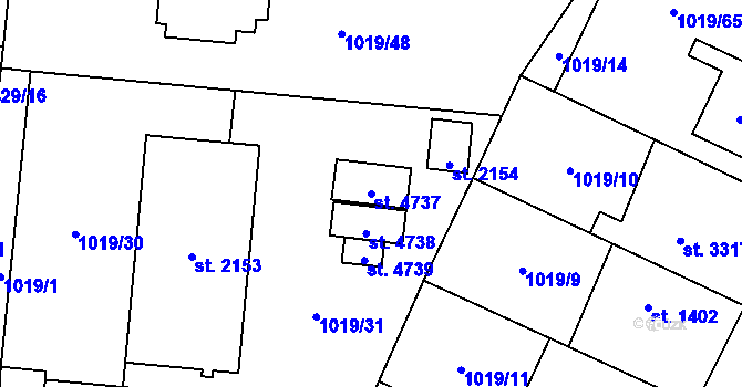 Parcela st. 4737 v KÚ Blansko, Katastrální mapa