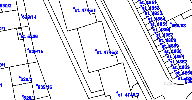 Parcela st. 4746/2 v KÚ Blansko, Katastrální mapa