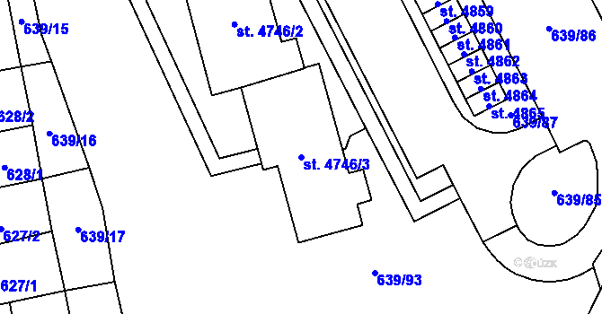 Parcela st. 4746/3 v KÚ Blansko, Katastrální mapa