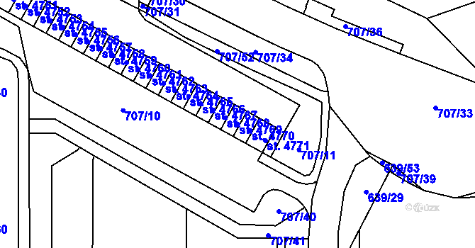 Parcela st. 4769 v KÚ Blansko, Katastrální mapa