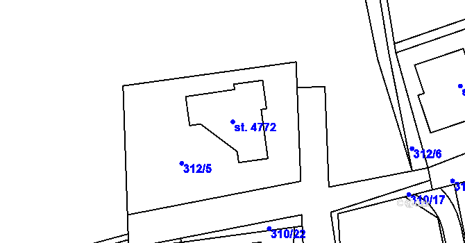 Parcela st. 4772 v KÚ Blansko, Katastrální mapa