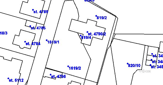 Parcela st. 4790/3 v KÚ Blansko, Katastrální mapa