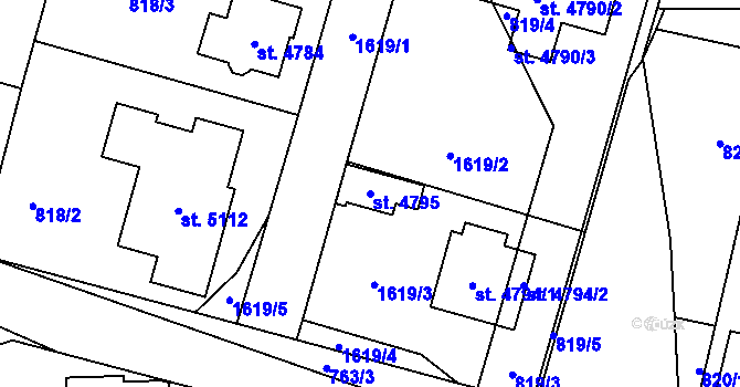 Parcela st. 4795 v KÚ Blansko, Katastrální mapa